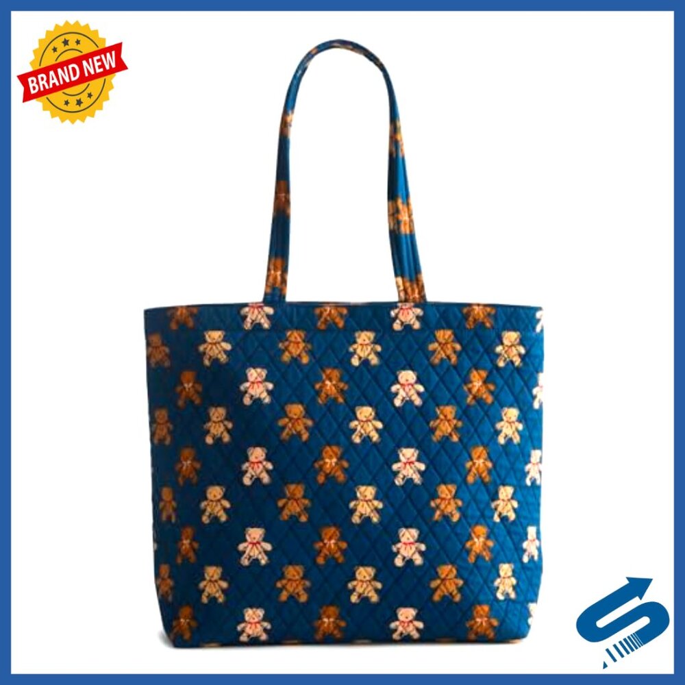 Premium Cotton Zip Tote Bag with Multiple Pockets, 15x15x7 Inches - Picture 4 of 6